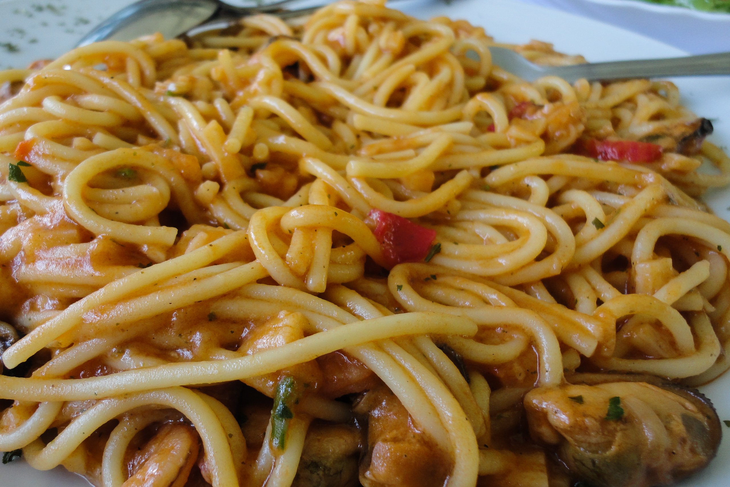 Spaghetti alle vongole – Mittagessen in Pomer